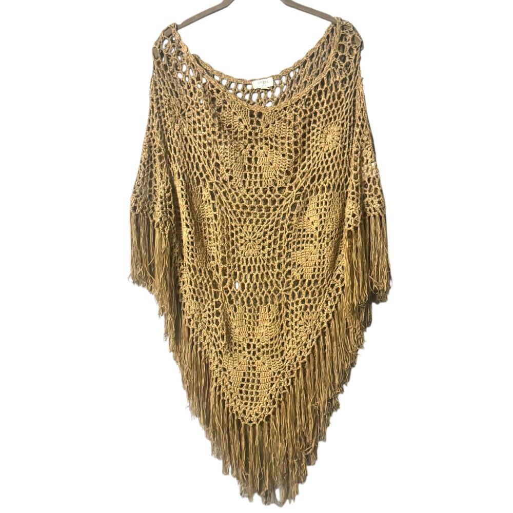 46. Umgee Fringe Boho Western Poncho Size M/L